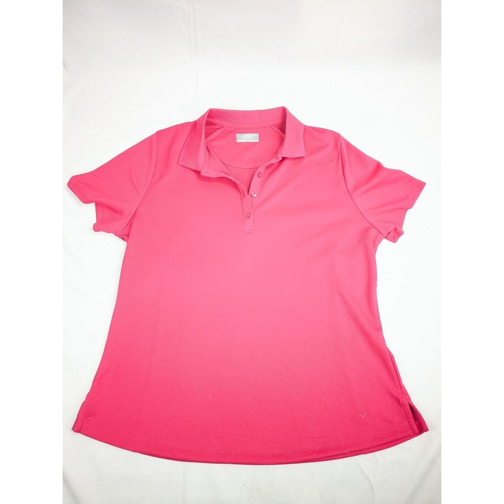 Callaway Polo Shirt Men's Large Pink Golf Opti Dri Performance‎ Preppy